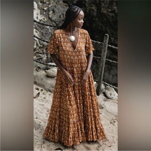 Daughters of India Brown Floral Dress